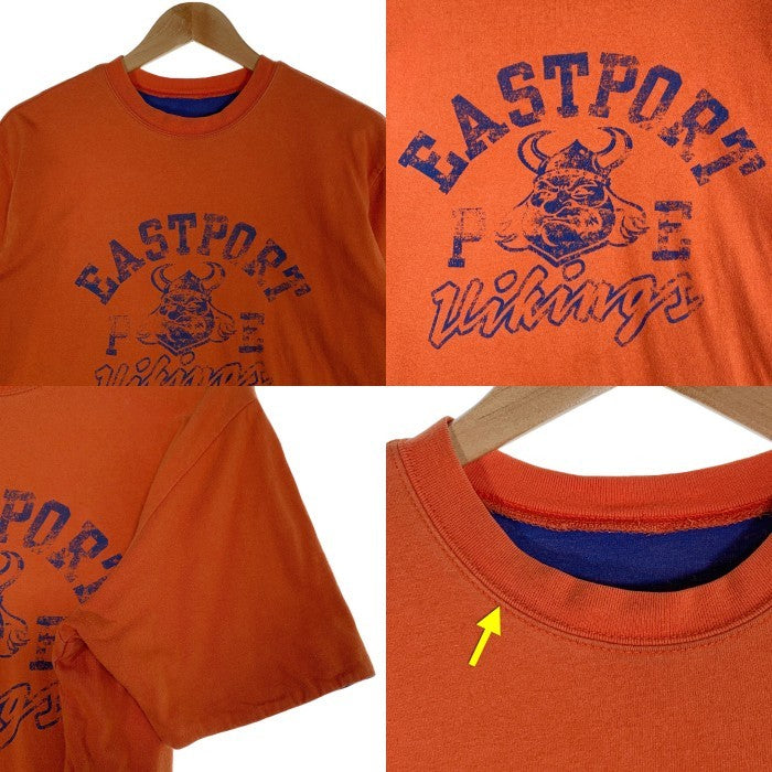 EASTPORT VIKINGS リバーシブル ダブルフェイス Tシャツ オレンジ ブルー Size M-L 相当 福生店