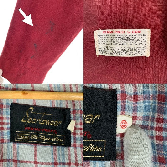 60-70's Sears Sports Wear シアーズ ドリズラージャケット スウィングトップ バーガンディー Size 42 福生店