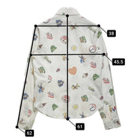 HYSTERIC GLAMOUR ヒステリックグラマー FANCY EMBLEM 総柄プリントシャツ ホワイト 01223AH04 Size S 瑞穂店