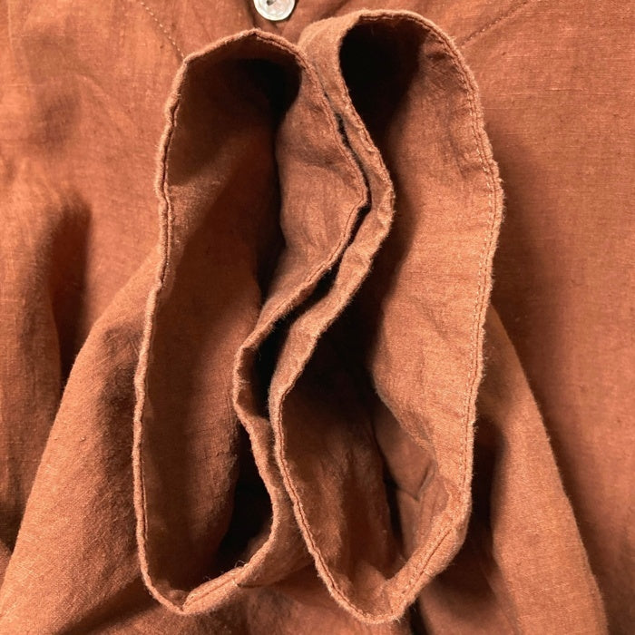 ARTS&SCIENCE アーツアンドサイエンス リネン ブラウス シャツ ブラウン 長袖 0241-L2089-1030 Size 1 瑞穂店