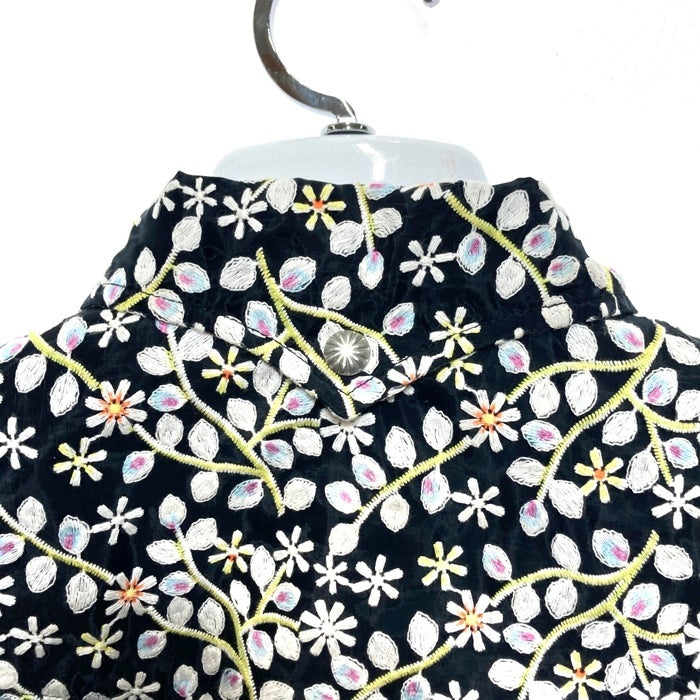 maturely マチュアリー オーガンジー フラワー刺繍 ウエスタンシャツ ブラック size- 瑞穂店