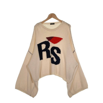 RAF SIMONS ラフシモンズ 19AW Virgin Wool Oversized RS Sweater ウールニット オーバーサイズ クロップドセーター クリーム Size M 福生店