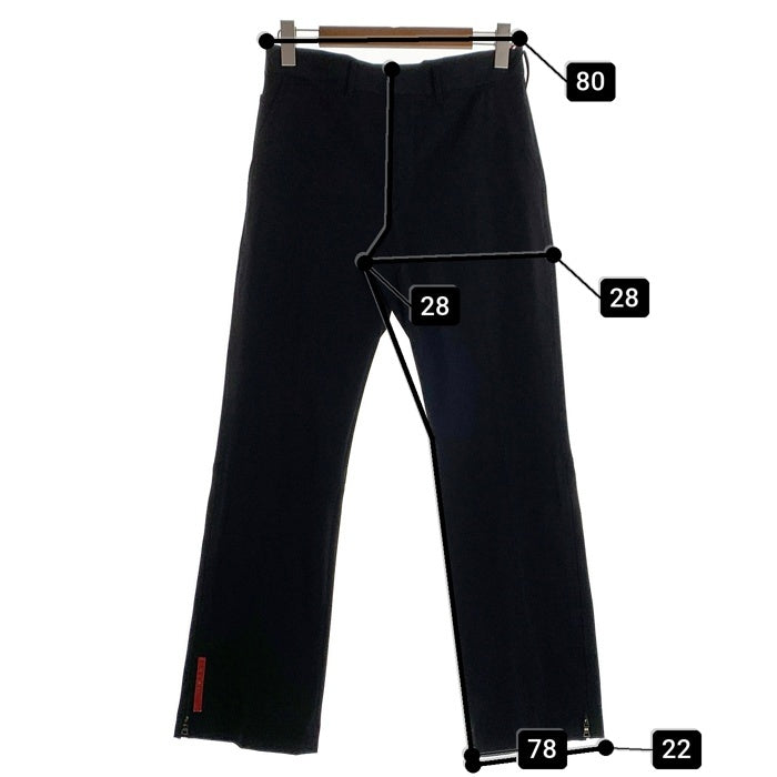 PRADA SPORT プラダスポーツ フレア ナイロンスラックス 裾ファスナー ブラック Size 46 福生店