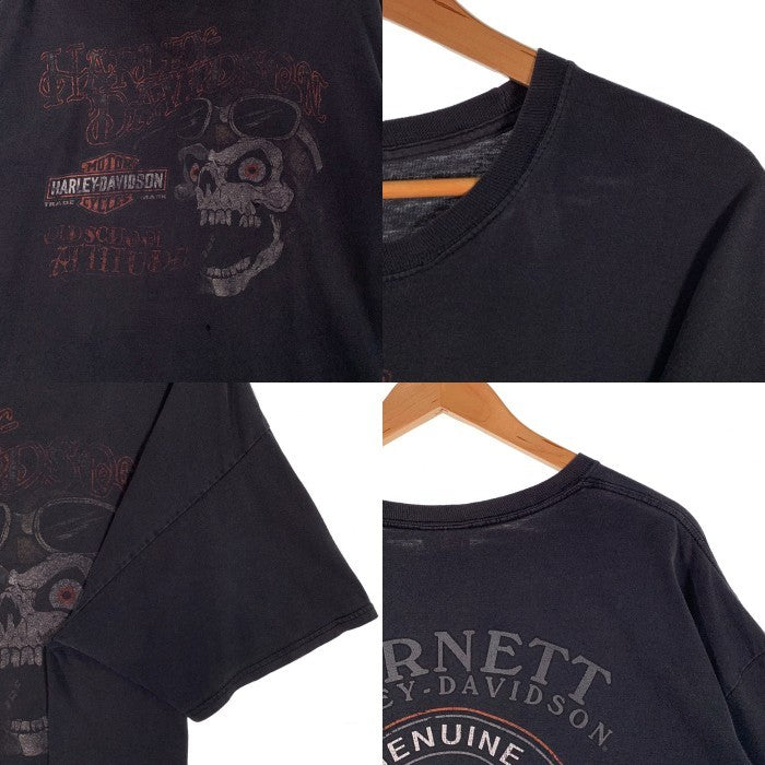 HARLEY-DAVIDSON ハーレーダビッドソン スカル バー&シールド プリントTシャツ ブラック ホンジュラス製 Size 2XL 福生店