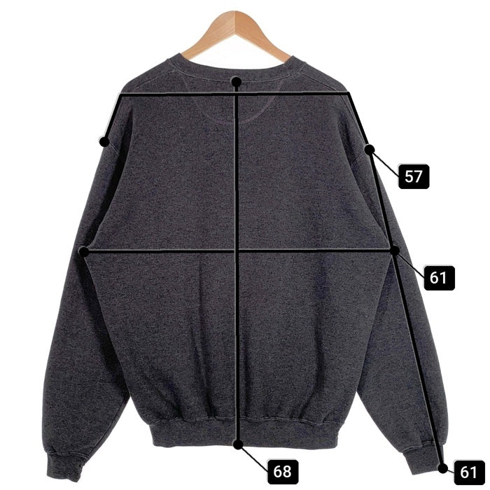 Member's Mark メンバーズマーク RUSSELL ATHLETIC ラッセルアスレチック クルーネックスウェット チャコール Size XL 福生店