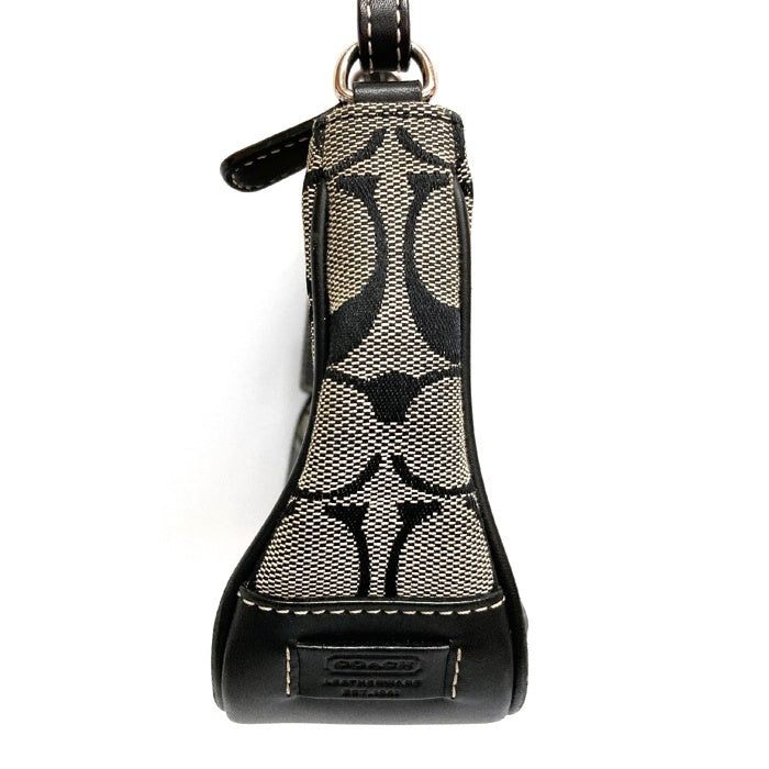 COACH コーチ 6094 アクセサリーポーチ シグネチャー キャンバス×レザー ブラック 瑞穂店