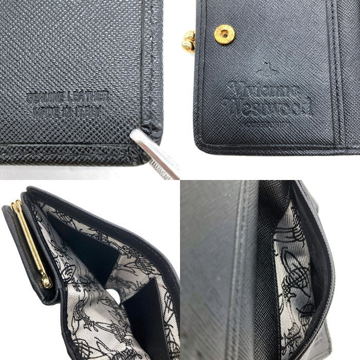Vivienne Westwood ヴィヴィアンウエストウッド ２つ折り がま口 財布 ブラック 瑞穂店
