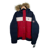 TOMMY HILFIGER トミーヒルフィガー シュノーケル パファージャケット 中綿 ネイビー ホワイト レッド 159AP863 Size L 福生店
