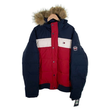 TOMMY HILFIGER トミーヒルフィガー シュノーケル パファージャケット 中綿 ネイビー ホワイト レッド 159AP863 Size L 福生店