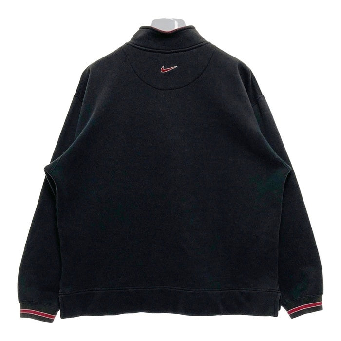 NIKE ナイキ 刺繍ロゴ ハーフジップ スウェット トレーナー ブラック sizeM 瑞穂店
