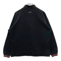 NIKE ナイキ 刺繍ロゴ ハーフジップ スウェット トレーナー ブラック sizeM 瑞穂店