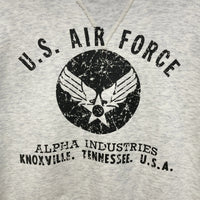 ALPHA INDUSTRIES アルファインダストリーズ 両V US AIR FORCE スウェットトレーナー グレー size40 瑞穂店