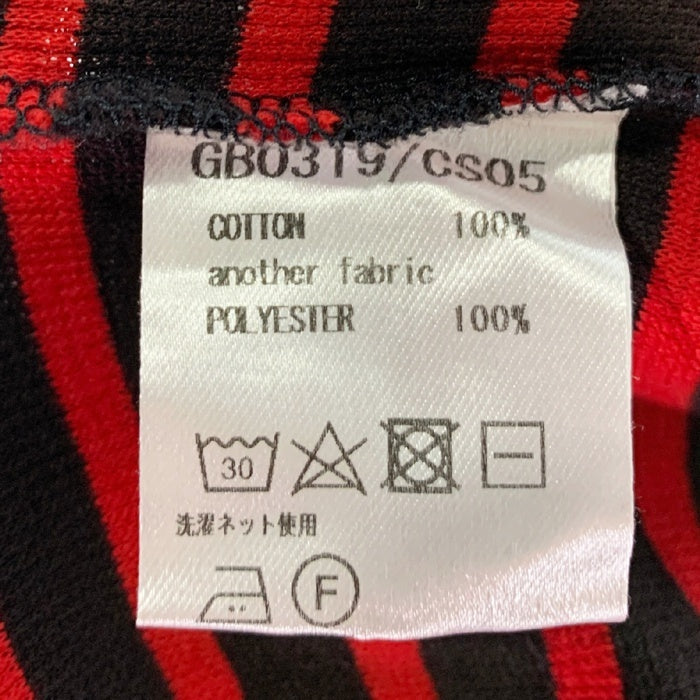 glamb グラム コットン ヘンリーネック ボーダーカットソー ロングスリーブ ブラック レッド GB0319/CS05 Size 3 福生店