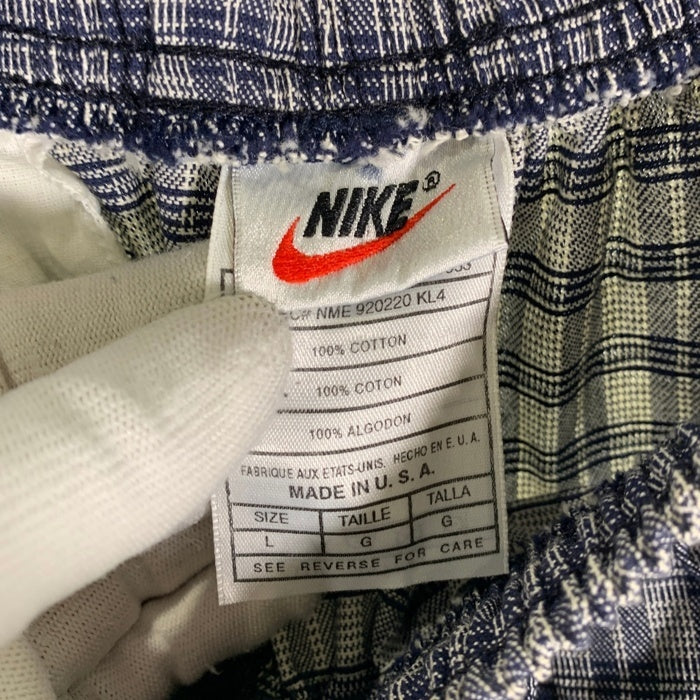 90's NIKE ナイキ チェック ショーツ ショートパンツ ハーフパンツ グレー 367641 USA製 Size L 福生店