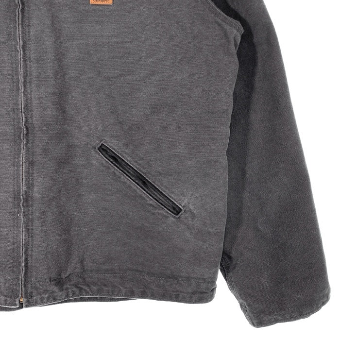 Carhartt カーハート ウォッシュド ダック地 ジップアップジャケット 内ボア フェードブラック J141-029 Size XL 福生店
