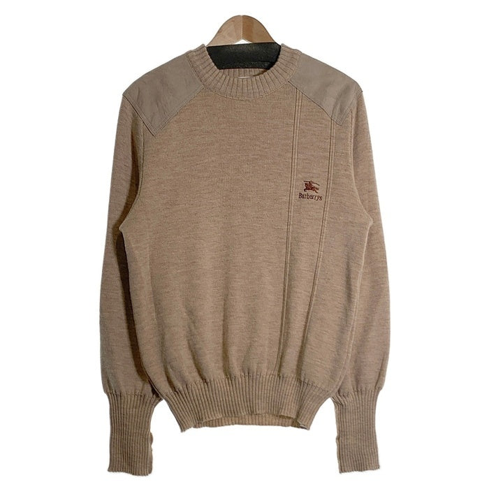 Burberrys バーバリー ショルダー エルボーパッチ ウールニットセーター ベージュ イングランド製 Size L 福生店