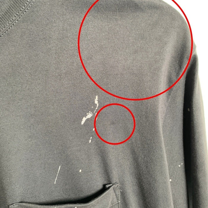NUMBER (N)INE ナンバーナイン HAND PAINTED BASIC HEM PRINTED POCKET L/S T-SHIRT ハンドペイント ベーシックワンポイント ロゴプリント ポケット 長袖 Tシャツ ロンT チャコール Size L 福生店