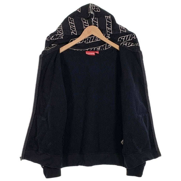 SUPREME シュプリーム 18SS Repeat Zip Up Hooded Sweatshirt ジップアップ フーディー パーカー ブラック カナダ製 Size S 福生店