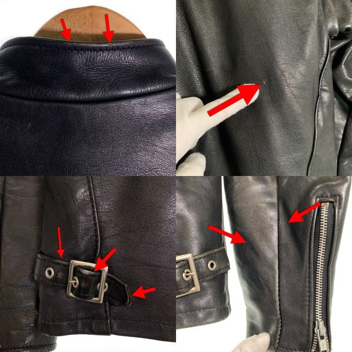 Schott ショット レザーシングルライダースジャケット ブラック 641 ボアライナー付 Size 38 福生店
