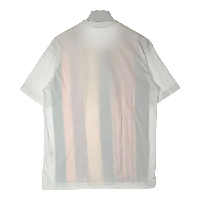 ISSEY MIYAKE イッセイミヤケ ME23JK216 ストライプ切替 フロントボーダー Tシャツ ホワイト sizeF 瑞穂店