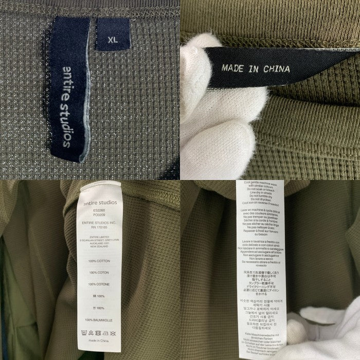 entire studios エンタイアスタジオ サーマルカットソー 長袖 フィンガーホール オリーブ ES2260 Size XL 福生店
