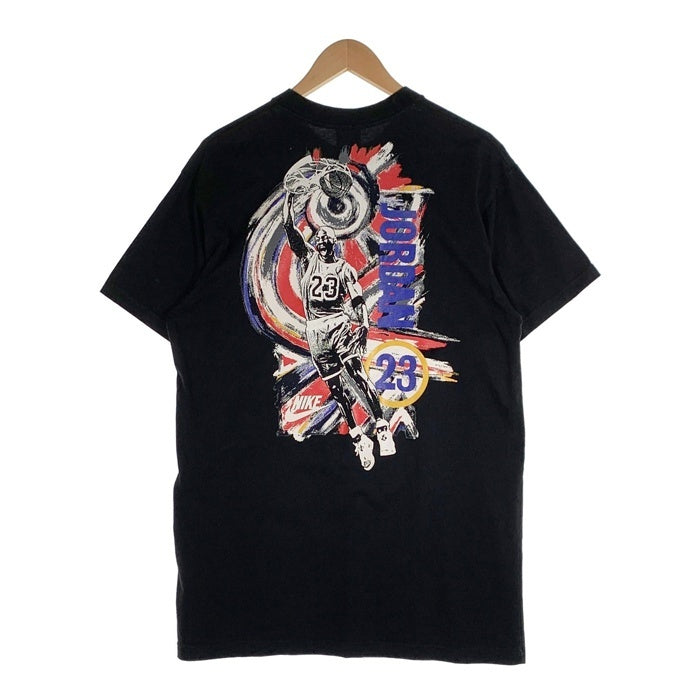 90's NIKE ナイキ AIR JORDAN エアジョーダン プリントTシャツ ブラック イラスト 銀タグ Size L 福生店
