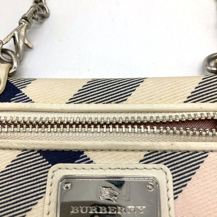 BURBERRY BLUE LABEL バーバリーブルーレーベル コイン パスケース チャーム ホワイト マルチ 瑞穂店