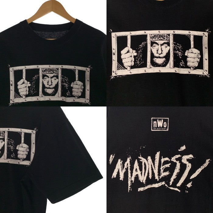 90's n.W.o Macho Man Randy Savage ランディサベージ MADNESS プリントTシャツ ブラック プロレス Size XL 相当 福生店