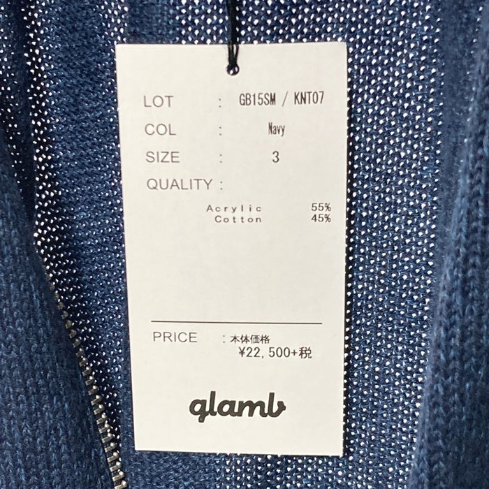 glamb グラム Austin knit jersey ニット トラックジャケット ネイビー GB15SM/KNT07 Size 3 瑞穂店