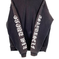 ASKYURSELF アスクユアセルフ 袖プリント プルオーバー フーディー パーカー ブラック Size S 福生店