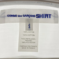 COMME des GARCONS SHIRT コムデギャルソンシャツ W27029 AD2019 ストライプ パッチワーク 中綿 長袖シャツ ホワイト sizeS ★裾左側お汚れ 瑞穂店