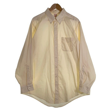 80-90's Brooks Brothers ブルックスブラザーズ Makers ボタンダウンシャツ プレーン イエロー USA製 Size 17 1/2-4 福生店