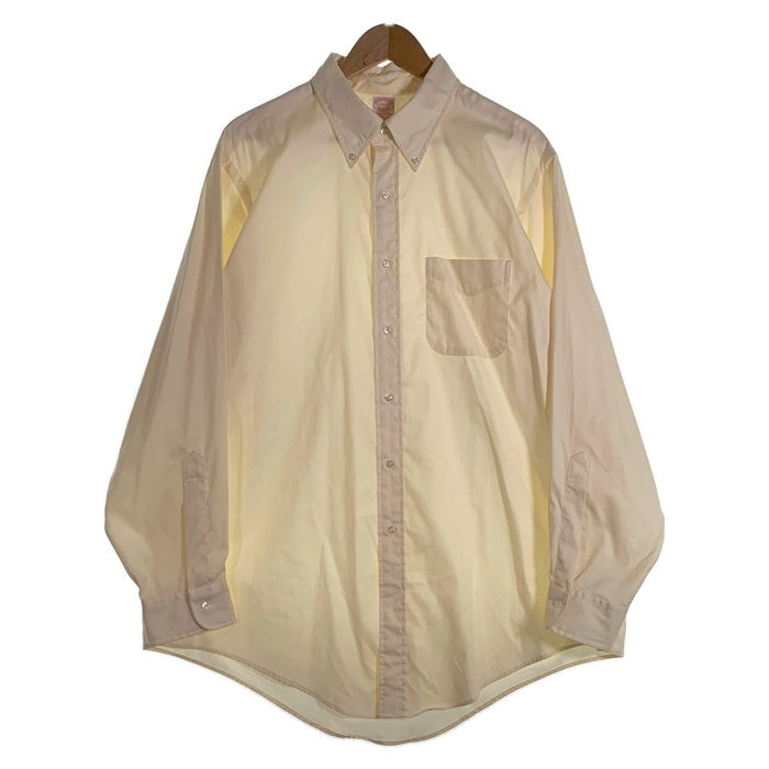 80-90's Brooks Brothers ブルックスブラザーズ Makers ボタンダウンシャツ プレーン イエロー USA製 Size 17 1/2-4 福生店