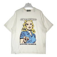 HYSTERIC GLAMOUR ヒステリックグラマー 02221CT15 WHAT YOU GET Tシャツ ホワイト sizeL 瑞穂店