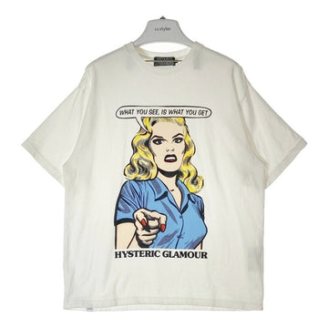 HYSTERIC GLAMOUR ヒステリックグラマー 02221CT15 WHAT YOU GET Tシャツ ホワイト sizeL 瑞穂店