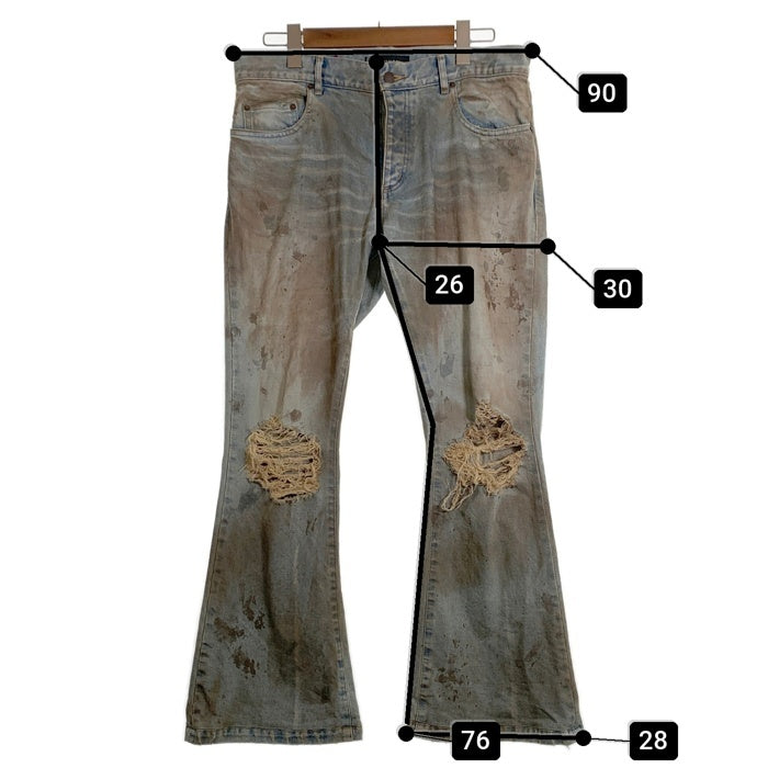 MLVINCE メルヴィンス 23AW DISTRESSED FLARE JEANS ダメージ加工 フレアデニムパンツ グレー Size 32 福生店