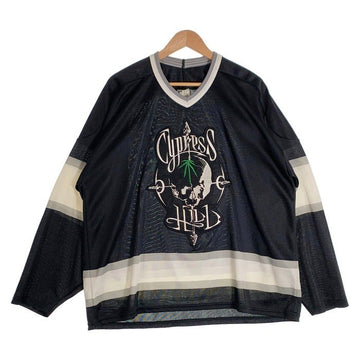 90's CYPRESS HILL サイプレスヒル 特大ワッペン ホッケージャージ ゲームシャツ ブラック Size L-XL 福生店