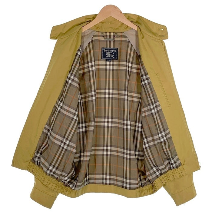 Burberrys バーバリー 刺繍ロゴ ノバチェック ジップアップ スイングトップ ハリントン ジャケット イエロー Size L-Large 福生店