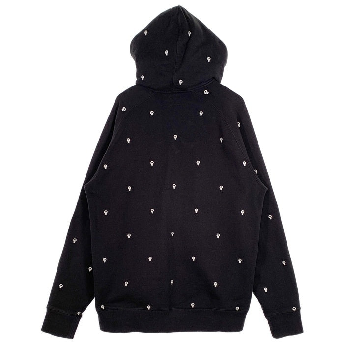 00's STUSSY ステューシー Skull Patterned Full Zip Hoodie フルジップパーカー フーディー ブラック Size XL 福生店