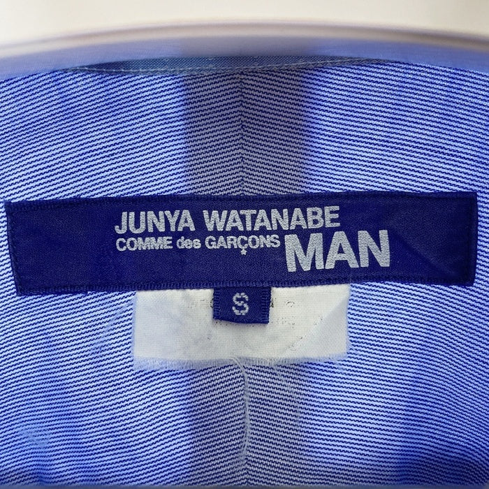 JUNYA WATANABE COMME des GARCONS MAN ジュンヤワタナベ コムデギャルソンマン WR-B043 AD2016 ドビー柄 異素材パッチワーク 長袖シャツ サックスブルー sizeS 瑞穂店