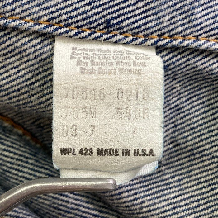 Levis リーバイス デニムジャケット 70506-0216 USA製 デニムジャケット Gジャン インディゴ size40 瑞穂店