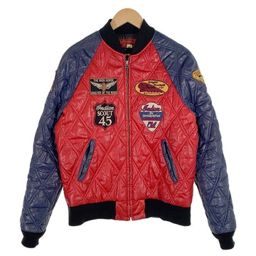 Indian Motorcycle インディアンモーターサイクル キルティング レーシングジャケット ワッペン レッド ネイビー 東洋 IM11470 Size 40 福生店