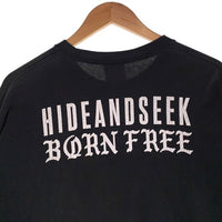 Hide and Seek ハイドアンドシーク 23AW Born Free L/S Tee ヘビーオンス ロゴプリント ロングスリーブTシャツ 長袖 ブラック HT-091023 Size XL 相当 福生店