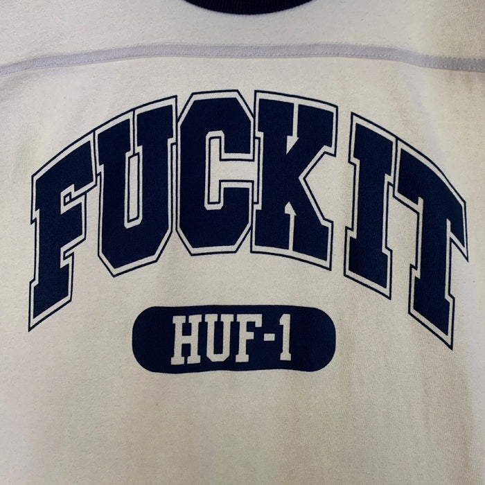 HUF ハフ FUCK IT FOOTBALL SHIRT フットボールシャツ Tシャツ コットン アイボリー KN00498 Size M 福生店