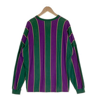 WTAPS ダブルタップス 21AW PEACE LS / COTTON ストライプ ロングスリーブTシャツ 刺繍 グリーン パープル 212ATDT-CSM35 Size 02 福生店