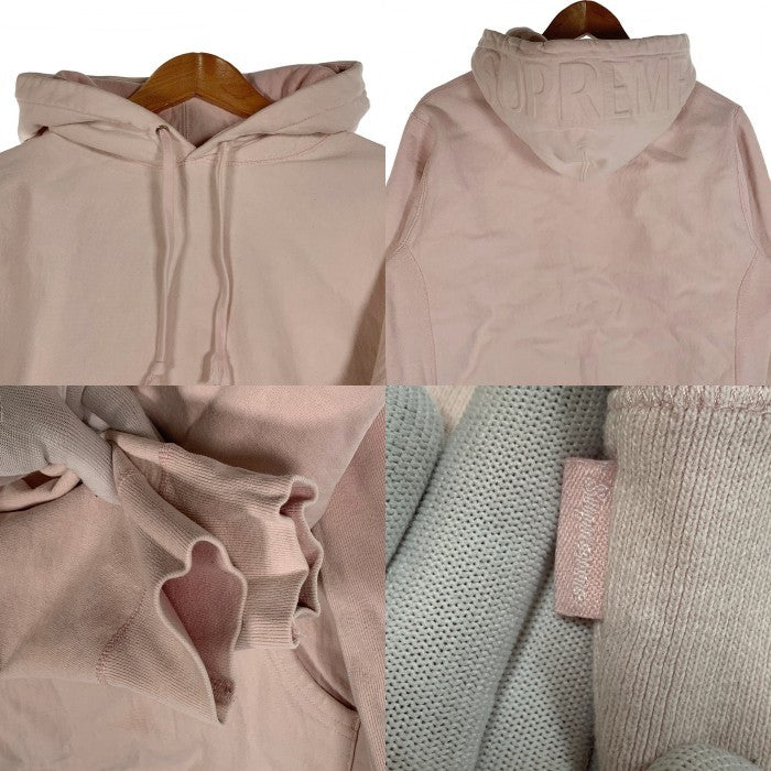 SUPREME シュプリーム 17AW Embossed Logo Hooded Sweatshirt フードエンボスロゴ プルオーバースウェットパーカー ピンク Size S 福生店