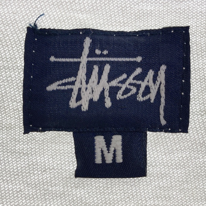 STUSSY ステューシー USA製 紺タグ スケートマン ラグラン Tシャツ ホワイト×ネイビー sizeM 瑞穂店