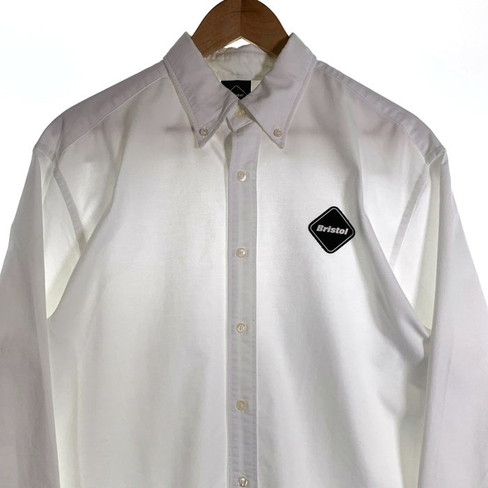 F.C.R.B. F.C.Real Bristol エフシーレアルブリストル COOLMAX EMBLEM BIG Ｂ.D. SHIRT 長袖 ボタンダウン シャツ ホワイト FCRB-232073 Size XL 福生店