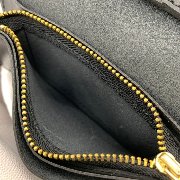 HTC エイチティーシー フラワースタッズ ミディアムウォレット レザー 財布 ブラック 福生店