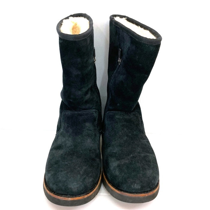 UGG アグ シープスキン ブーツ ブラック サイドファスナー 1005075 Size 24cm 瑞穂店